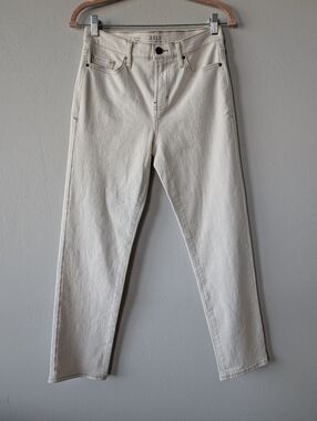A.N.A Mid-Rise Straight Leg Jeans  Cream Off Beige Cotton Blend Size 2